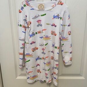 The Beaufort and Bonnet co travel Colorful Long Sleeve Dress with Vehicle Print
